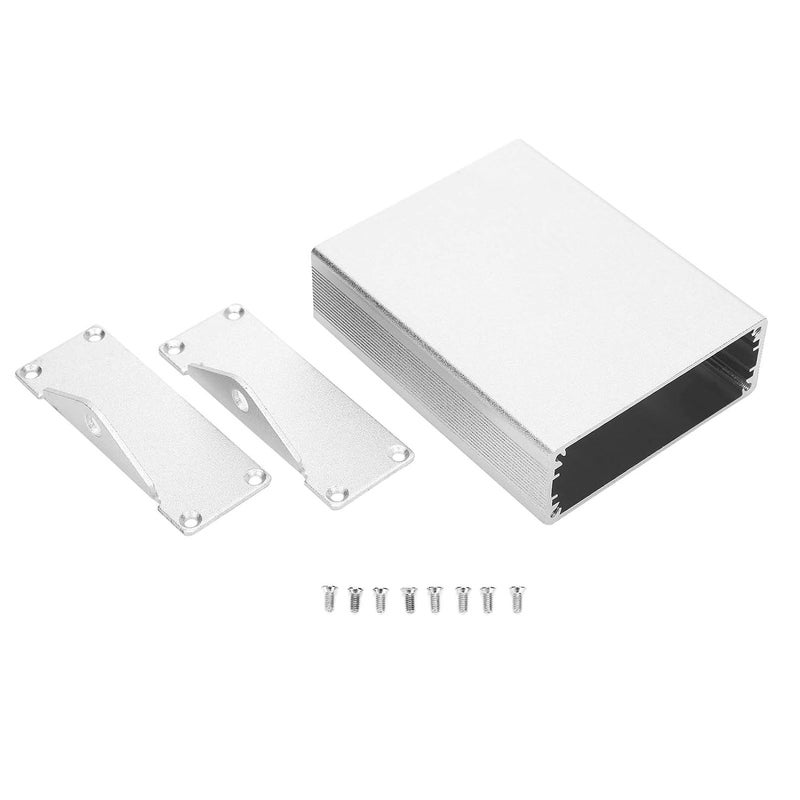 مشروع علبة سبائك الألومنيوم 80x64x24 مم علبة لوحة دائرة نظام تحديد المواقع العالمي (GPS) فضي أبيض - Image 1